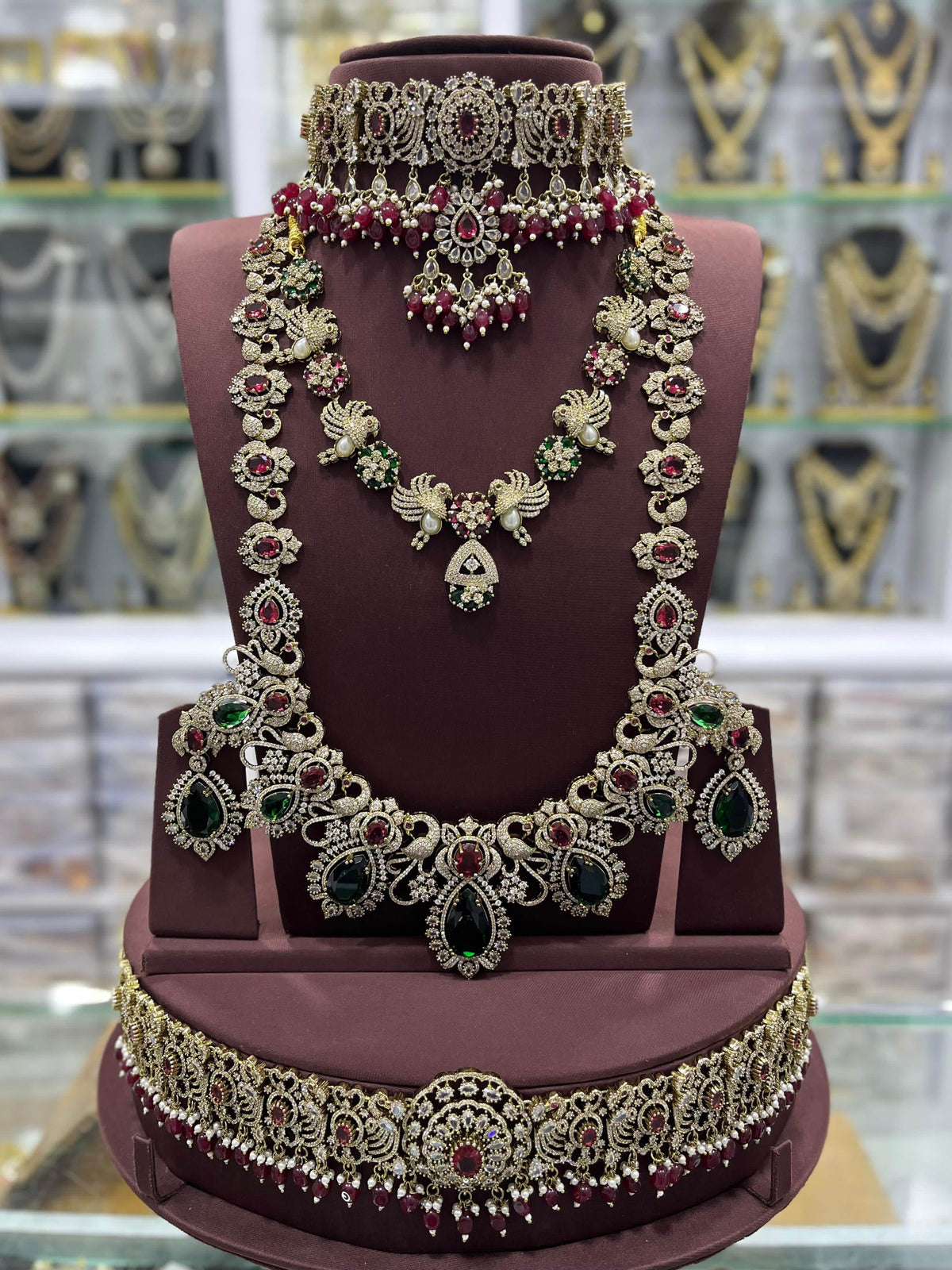 Victorian Polish & AD Stones Bridal Set