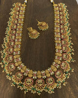 Nakshi Work with Kundan Stones Bridal Haram - Nakshatra Jewels