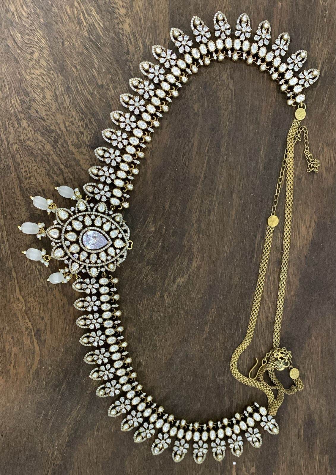 Moissanite Stones Bridal Hip Chain - Nakshatra Jewels