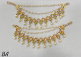 Premium Matt with Kempu Stones Ear Chains - Nakshatra Jewels