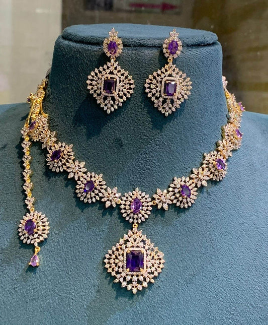 American Diamond Stones Necklace - Nakshatra Jewels