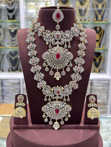 American Diamond Stones Bridal Set - Nakshatra Jewels