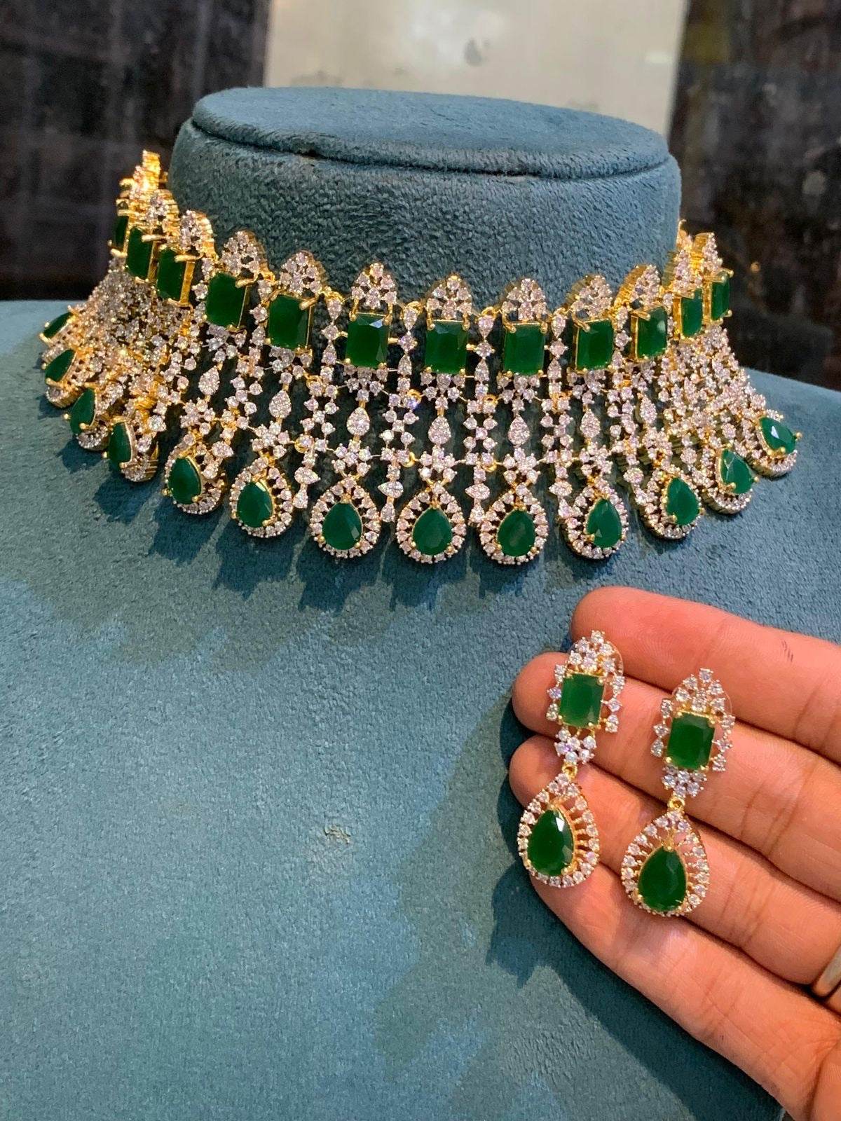 American Diamond Stone Bridal Choker