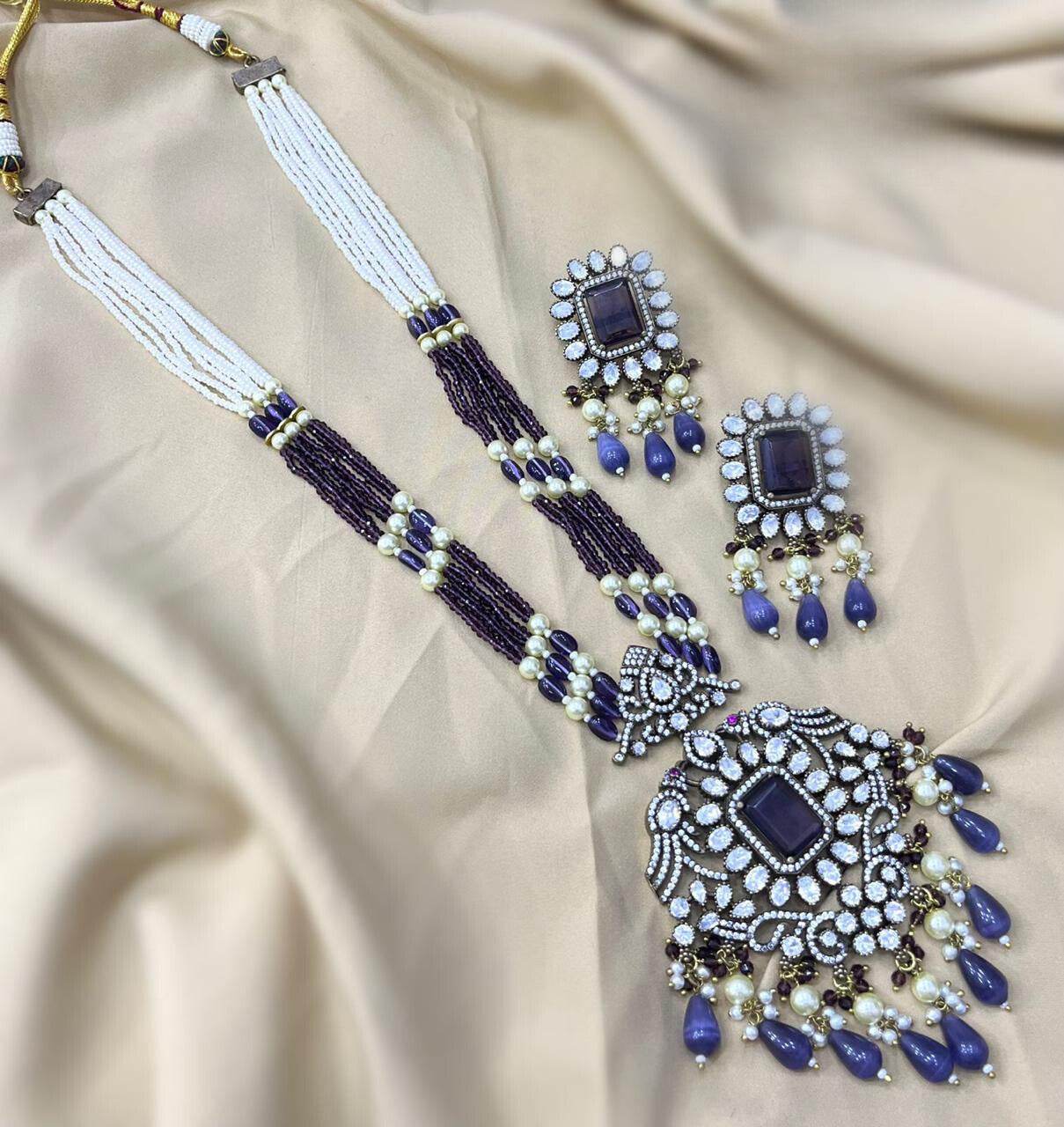 Victorian Polish AD Stones Pendent with Beads Haram