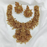Nakshi work with Kempu Stones Necklace - Nakshatra Jewels