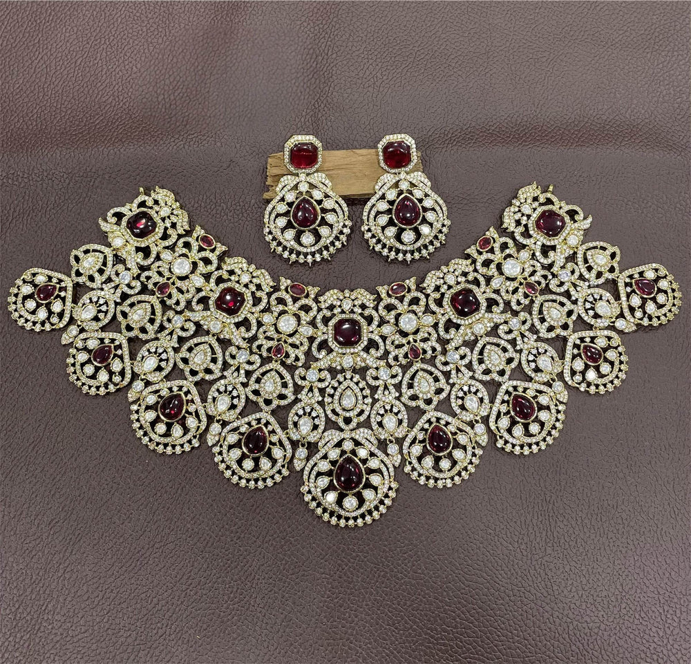 Moissanite & AD Stones Bridal Choker - Nakshatra Jewels