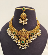 Nakshi Work with Kempu Stones Neckset