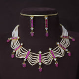Jaadu Kundan Stones Pendent With Pearls Neckset - Nakshatra Jewels