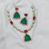 Moissanite & AD Stones Necklace - Nakshatra Jewels
