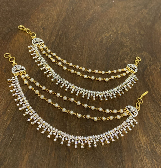 Premium Matt with AD Stones Ear Chains
