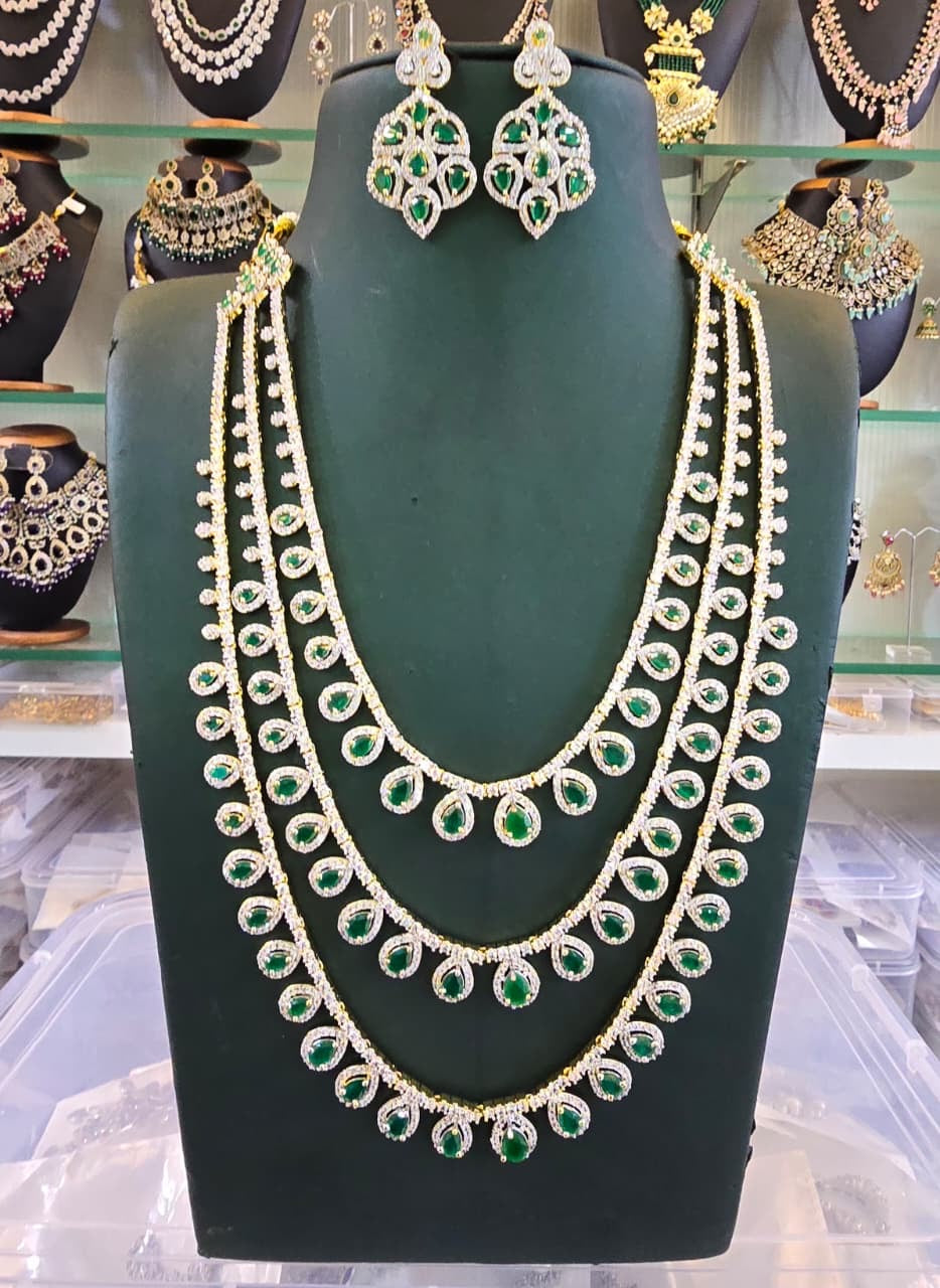 American Diamond Stones Bridal Layer Haram