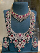 American Diamond Stones Bridal Combo Set - Nakshatra Jewels