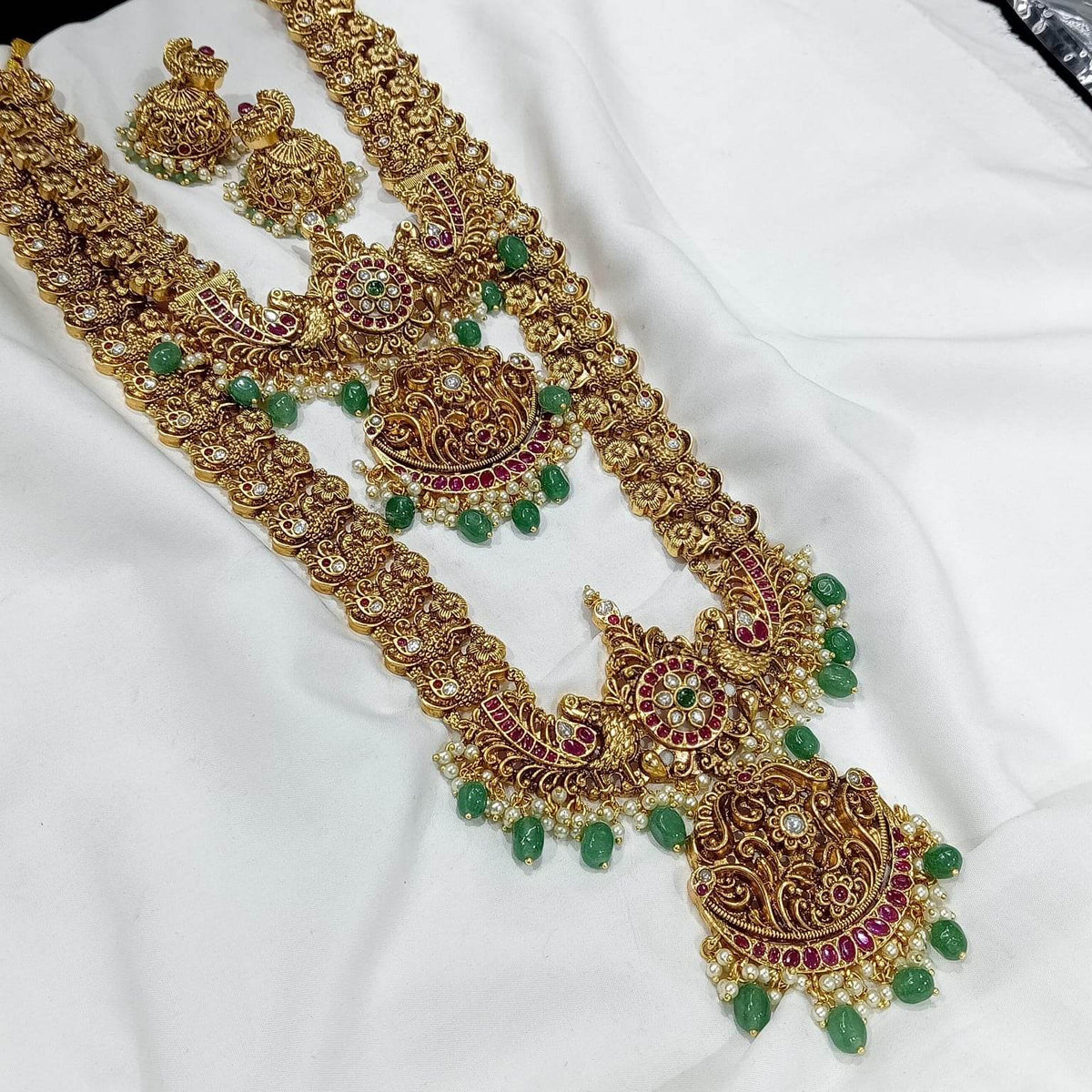 Nagasi Work with Kempu Stones Combo Set