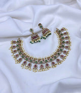 Premium Kempu & AD Stones Necklace - Nakshatra Jewels