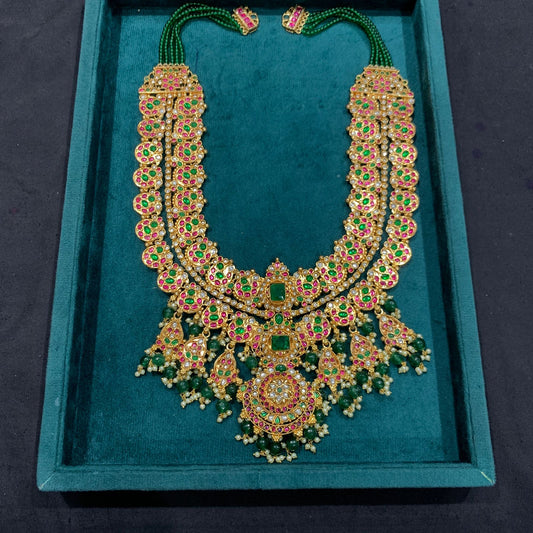 Nakshi work with Jaadu Kundan Stones Bridal Haram (Handmade)