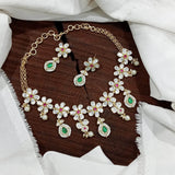 Mossanite with Kundan Stones Bridal Necklace - Nakshatra Jewels