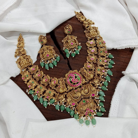 Nakshi Work with Kundan Stones Bridal Necklace