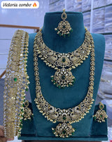 Victorian Polish AD Stones Bridal Set - Nakshatra Jewels