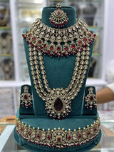 Victorian Polish With Mossianite & AD Stones Bridal Set - Nakshatra Jewels