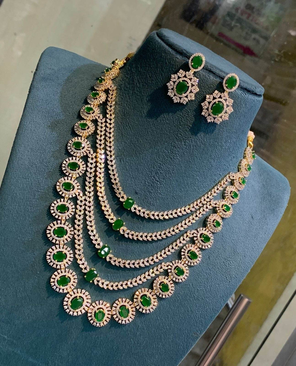 American Diamond Stones Bridal Layer Haram