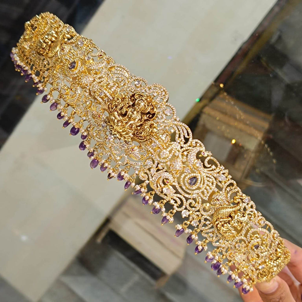 Victorian Polish AD Stones Bridal Hip Belt - Nakshatra Jewels