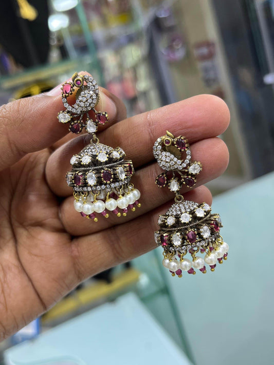 Mossianite Stones Bridal Earrings - Nakshatra Jewels