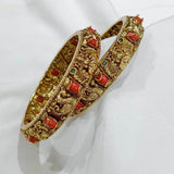 Premium Matt with AD Stone & Coral beads Bangles - Nakshatra Jewels