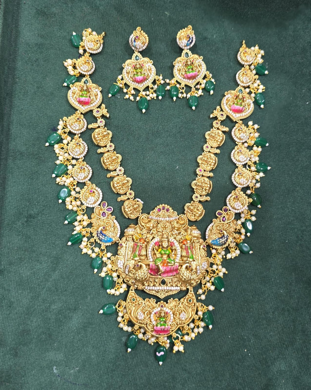 Nakshi Work with AD Stones Bridal Necklace