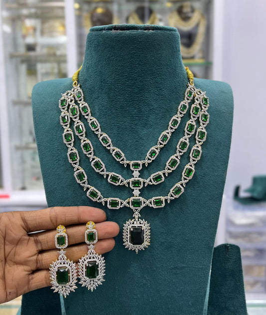 American Diamond Stones Layer Necklace