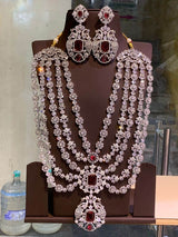 American Diamond Stones Bridal Layer Haram - Nakshatra Jewels