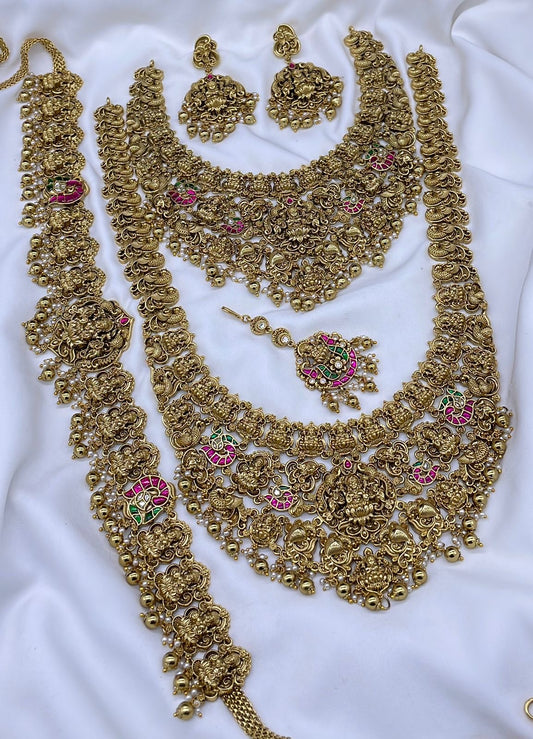 Nakshi Work with Kundan Stones Bridal Combo Set