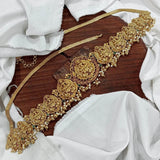 Nagasi work with AD and Kempu Stones Bridal Hip Chain - Nakshatra Jewels