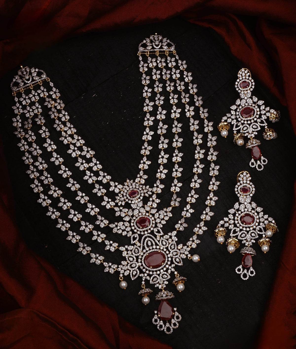 American Diamond Stones Bridal Layer Haram