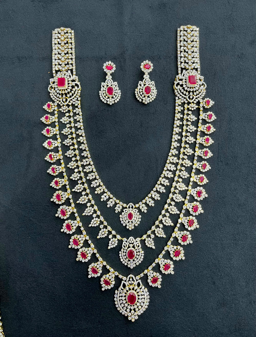 American Diamond Stones Bridal Layer Haram