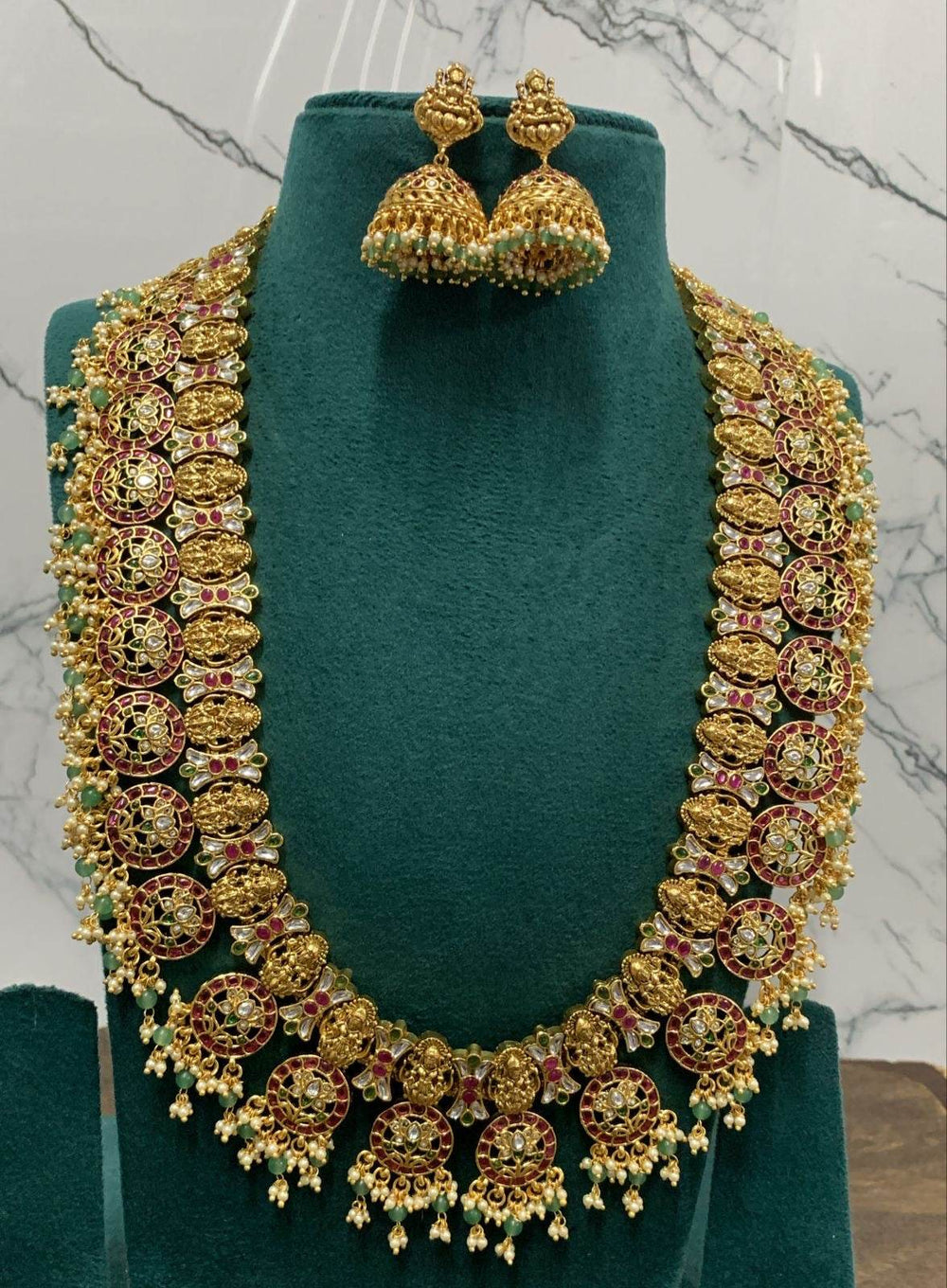 Nakshi Work with Kundan Stones Bridal Haram - Nakshatra Jewels