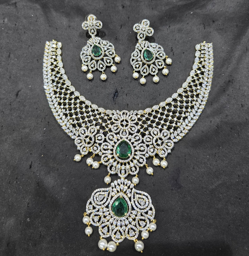American Diamond Stones Bridal Necklace
