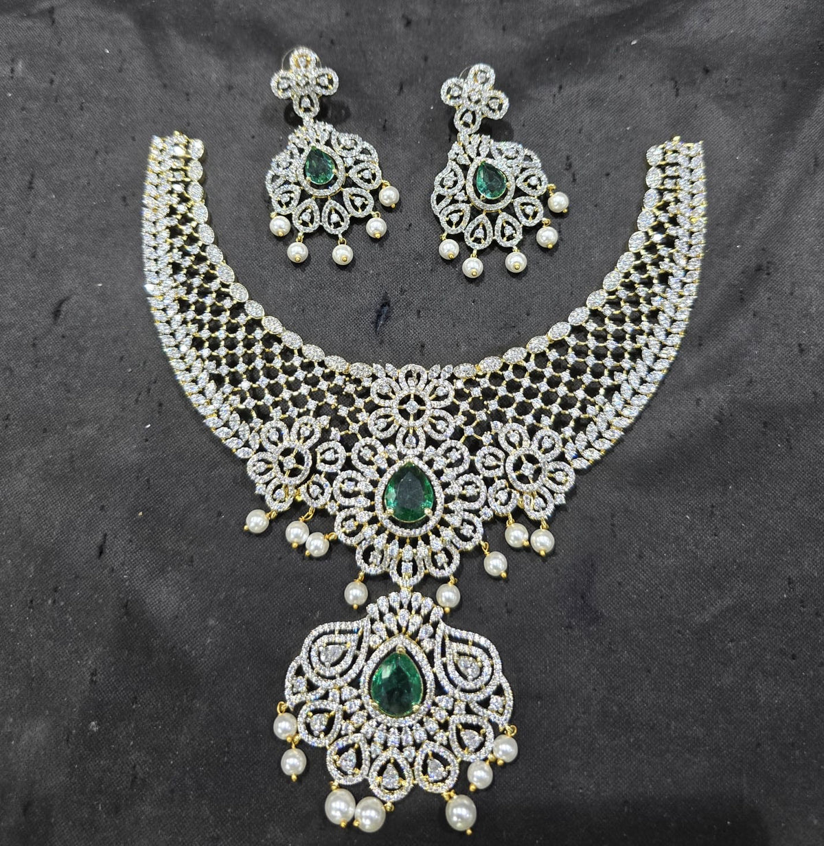American Diamond Stones Bridal Necklace