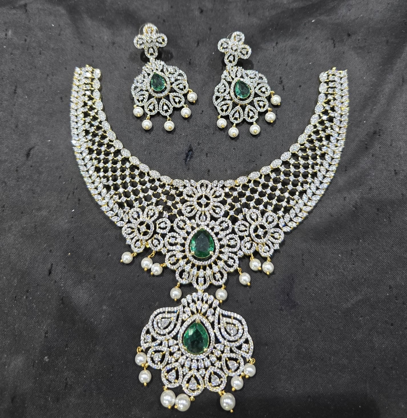 American Diamond Stones Bridal Necklace