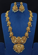 Nakshi Work with AD Stones Bridal Haram - Nakshatra Jewels
