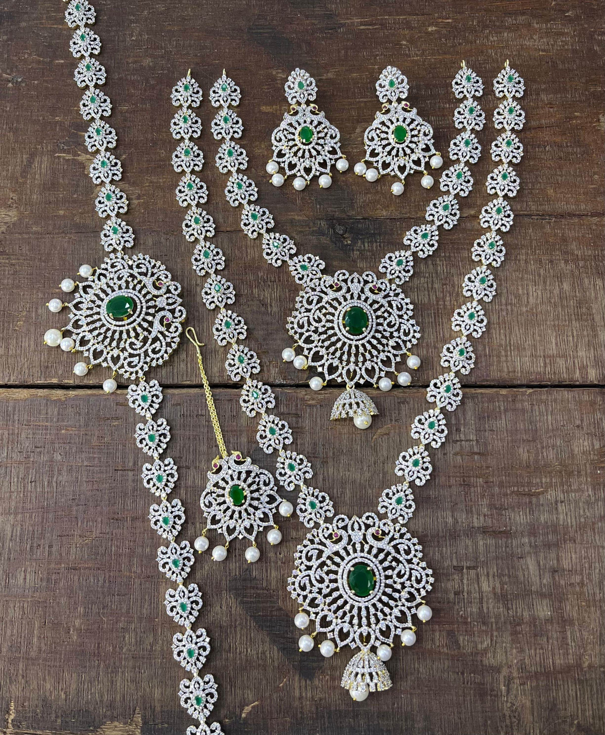 American Diamond Stones Bridal Combo Set
