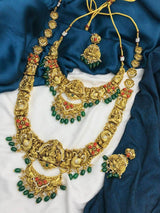 Nakshi Work with AD & Coral Beads Combo Set - Nakshatra Jewels