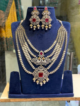 American Diamond Stones Bridal Layer Haram - Nakshatra Jewels