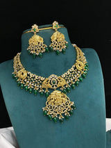Nakshi work with AD Stones Necklace - Nakshatra Jewels