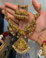 Nakshi work with Jadau Kundan Stones Necklace - Nakshatra Jewels