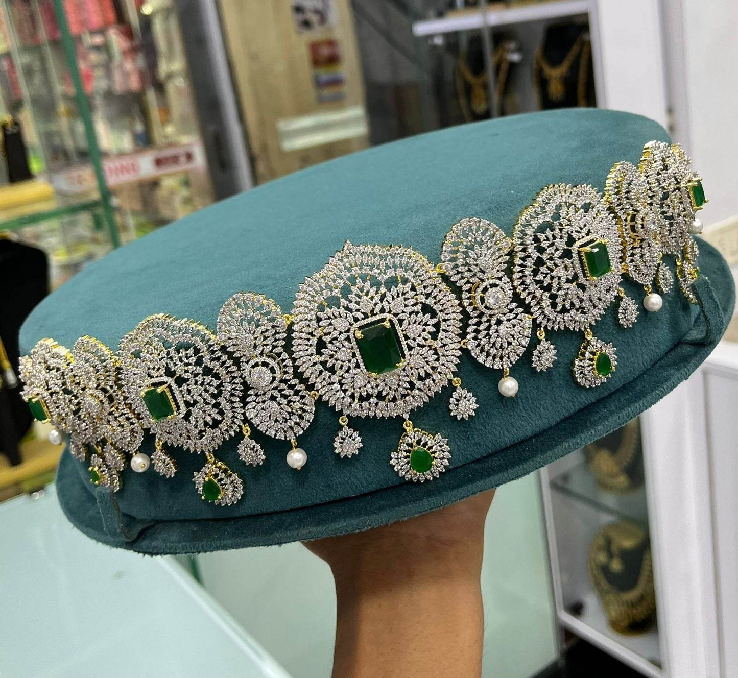American Diamond Stones Bridal Hip Chain - Nakshatra Jewels