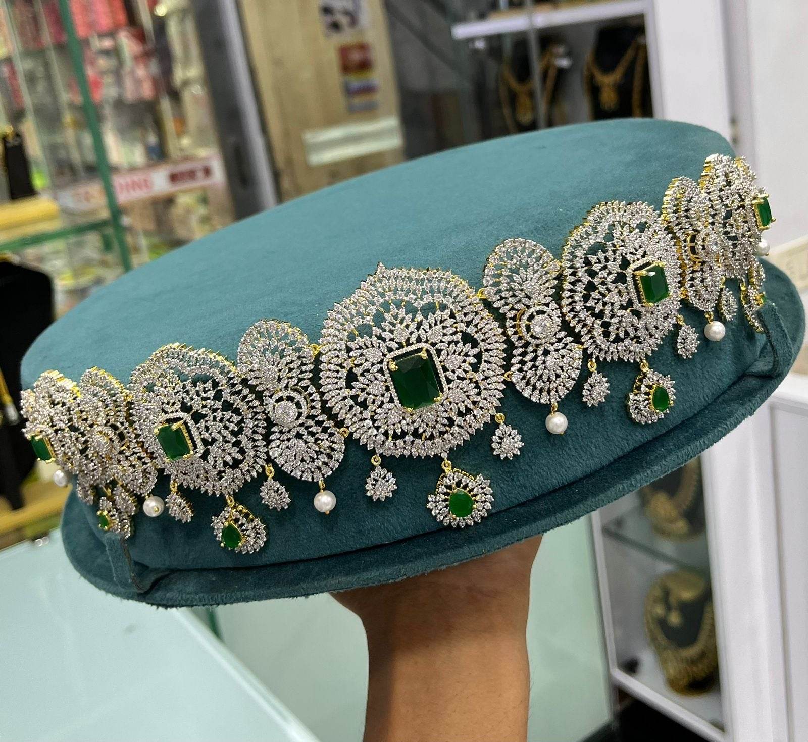 American Diamond Stones Bridal Hip Chain - Nakshatra Jewels