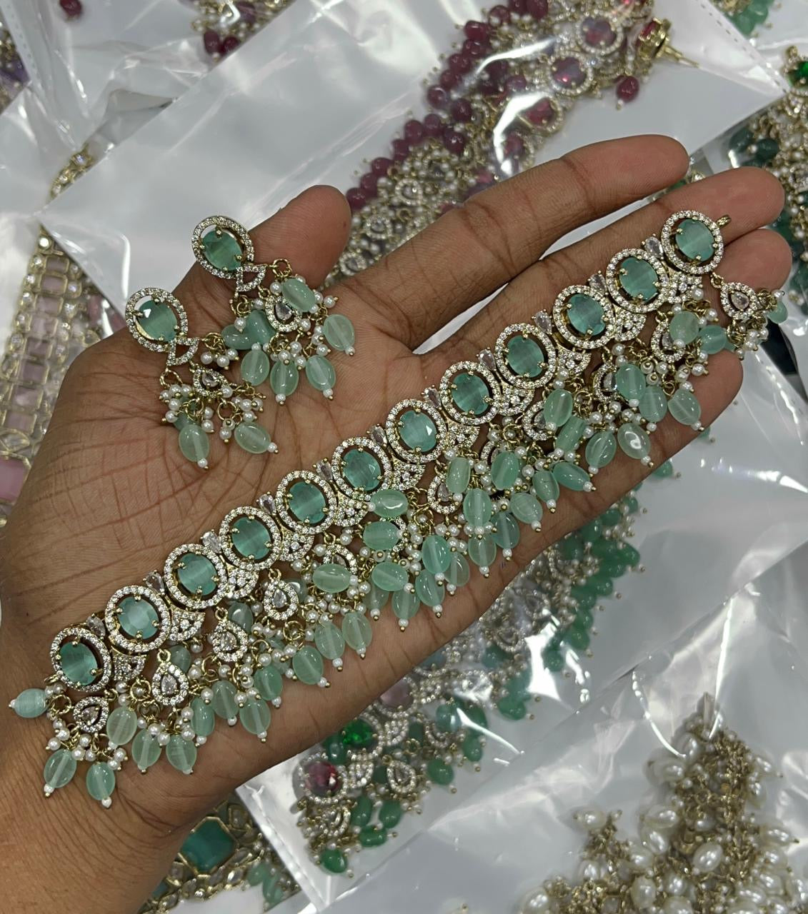 Victorian Polish with AD Stones Choker