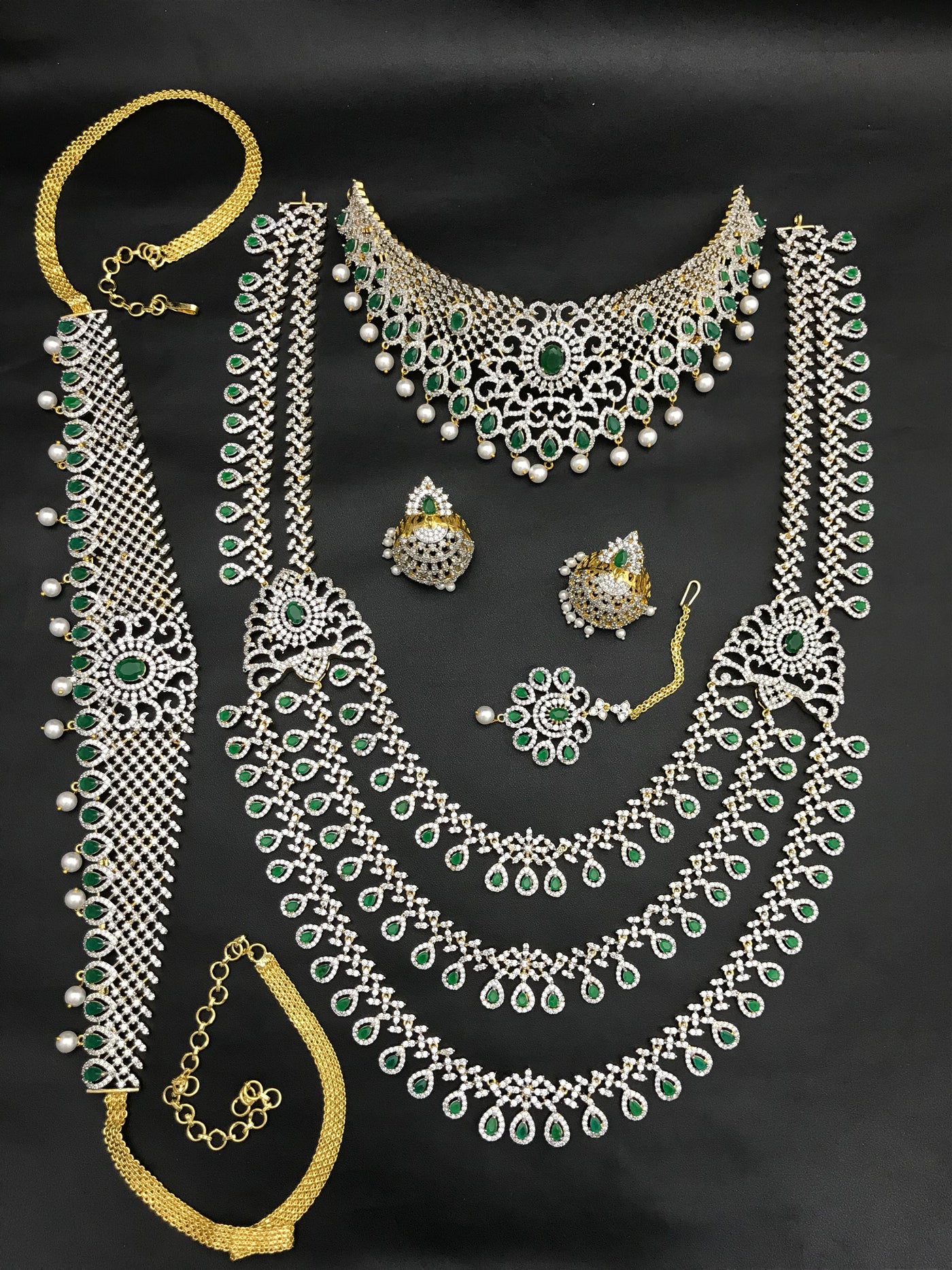 American Diamond Stones Bridal Combo Set