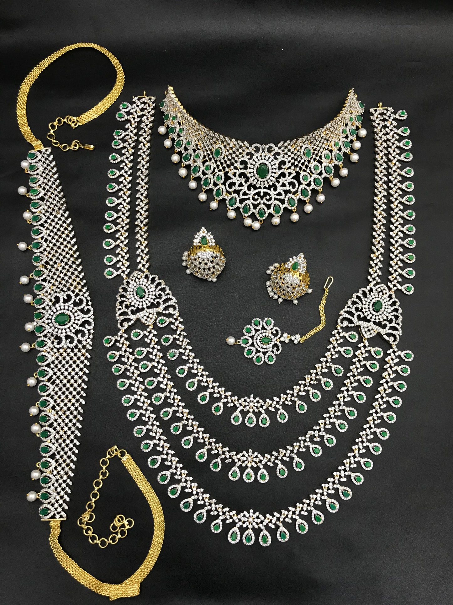 American Diamond Stones Bridal Combo Set