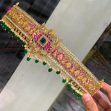 Premium Matt with AD Stones Bridal Hip Belt (Gold Replica) - Nakshatra Jewels